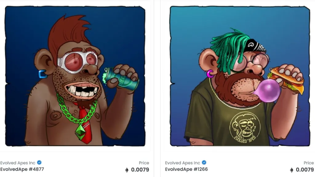 「Evolved Apes」の開発者が総額270万ドルを持ち逃げしたNFT詐欺事件